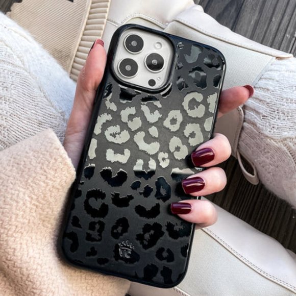 Black Leopard iPhone 12 Pro Case - Picture 1 of 3